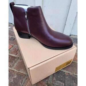 WYDR Metro Muse Everyday Zip Bootie Boots, Leather Wine Women's US 10, NEW!!